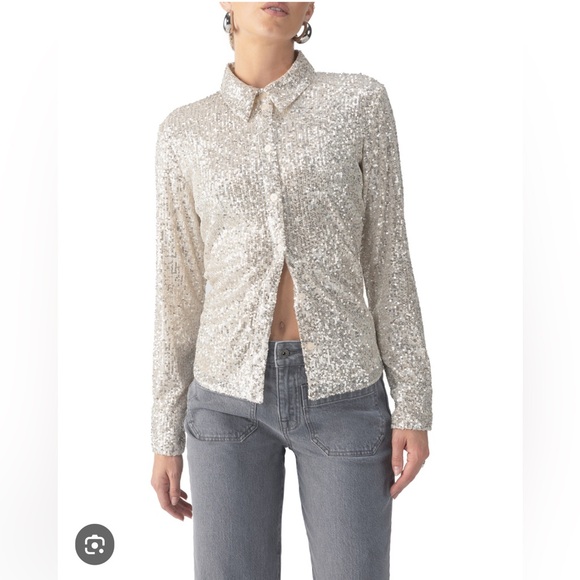 Sanctuary RADIANT SEQUIN SHIRT size L - Picture 8 of 8